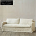 Modern Nordic Linen Fabric Loveseat Sofa with Washable Wabi-Sabi Style