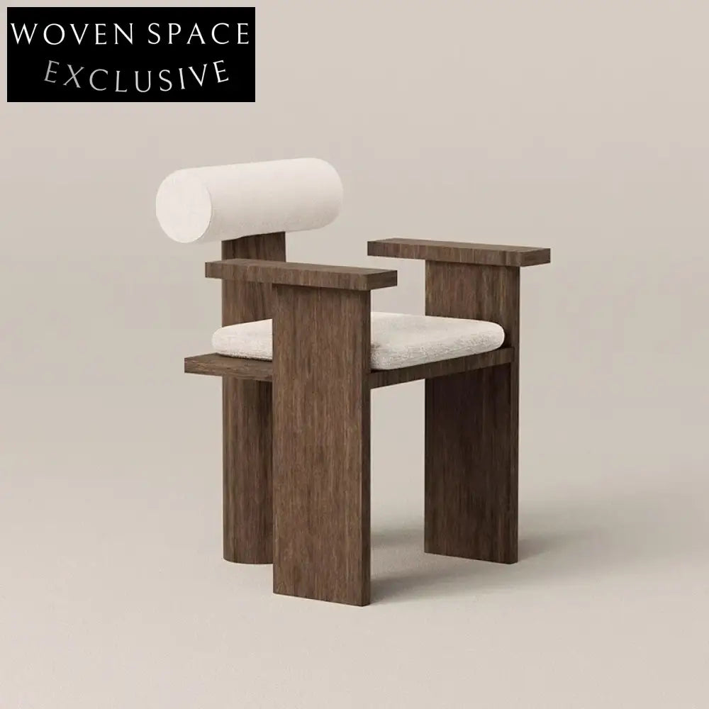 Modern Nordic Luxurious Boucle Upholstered Wooden Dining Accent Chair