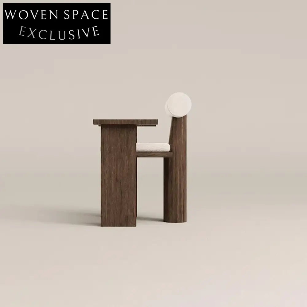 Modern Nordic Luxurious Boucle Upholstered Wooden Dining Accent Chair