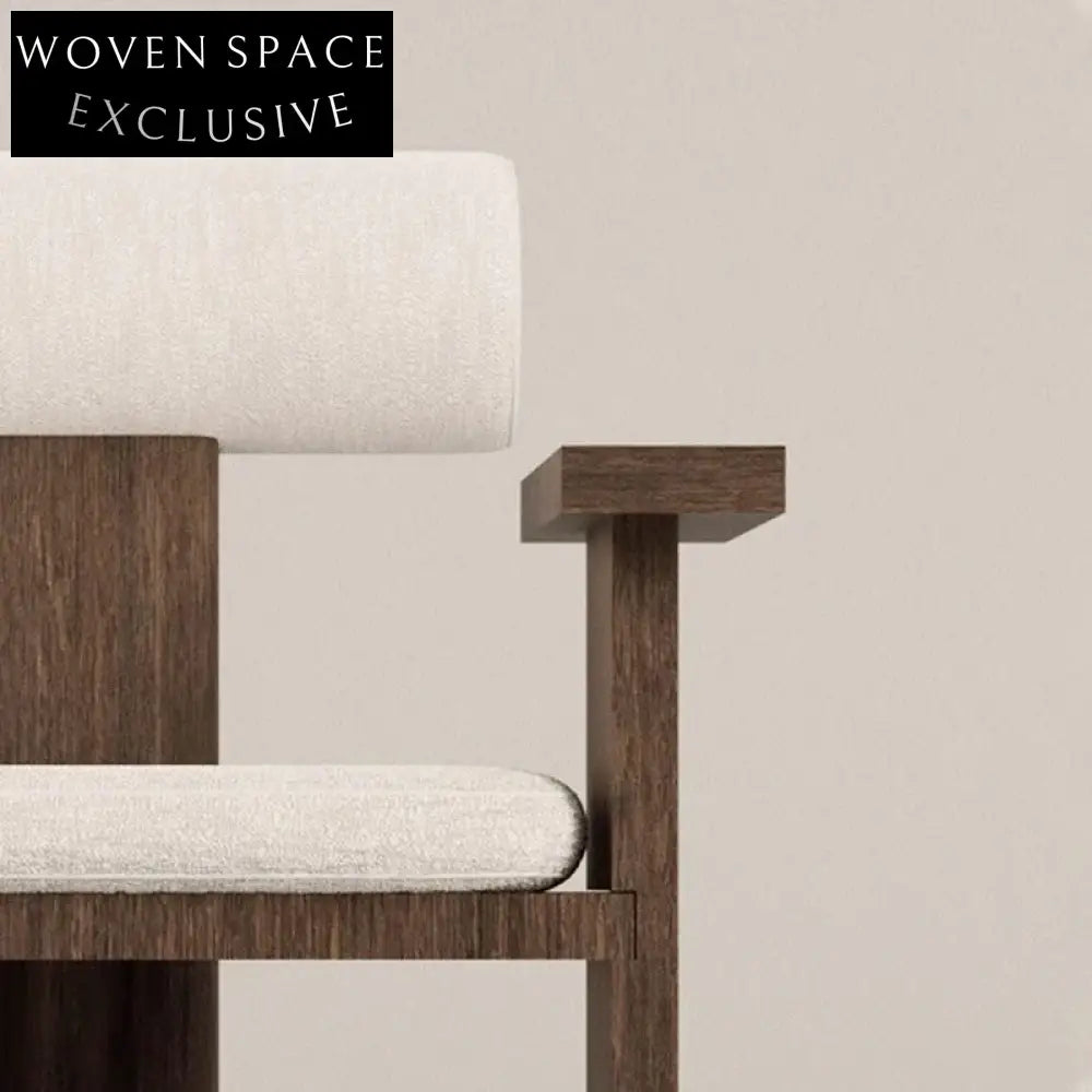 Modern Nordic Luxurious Boucle Upholstered Wooden Dining Accent Chair