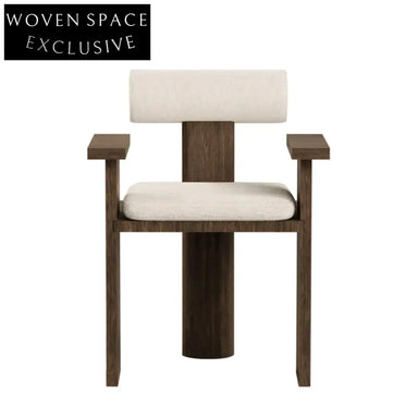 Modern Nordic Luxurious Boucle Upholstered Wooden Dining Accent Chair