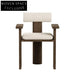 Modern Nordic Luxurious Boucle Upholstered Wooden Dining Accent Chair