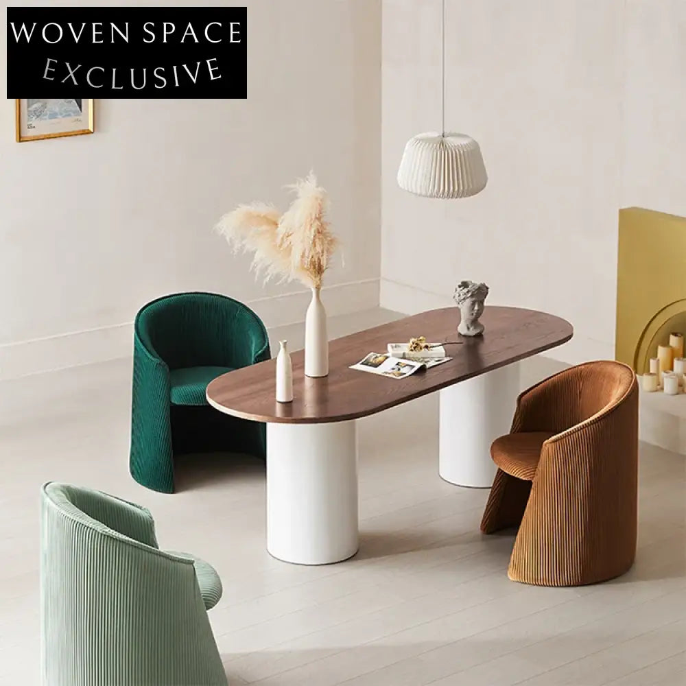 Modern Nordic Luxury Fabric Dining Chair with Comfortable Backrest