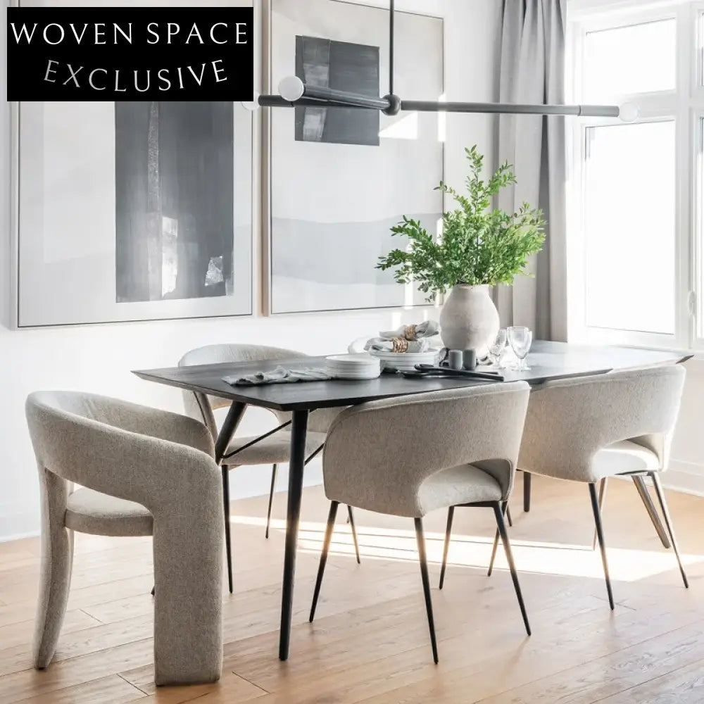 Modern Nordic Luxury Fabric Upholstered Dining Chair for Home, Hotel