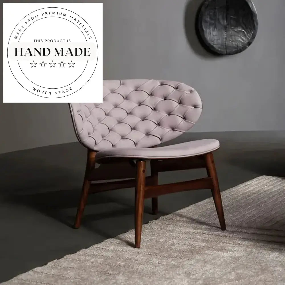Modern Nordic Luxury Leather Upholstered Solid Wood Frame Japandi Lounge Chair