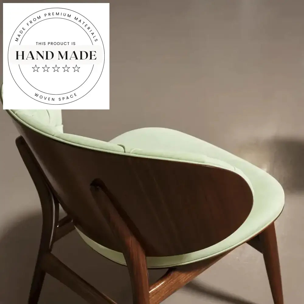 Modern Nordic Luxury Leather Upholstered Solid Wood Frame Japandi Lounge Chair