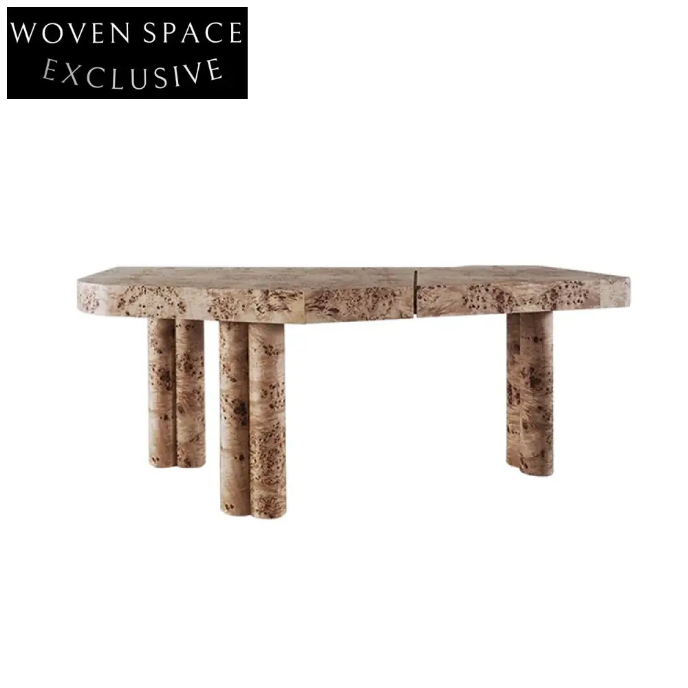 Modern Nordic Luxury Solid Wood Dining Table for Villa Patio Leisure