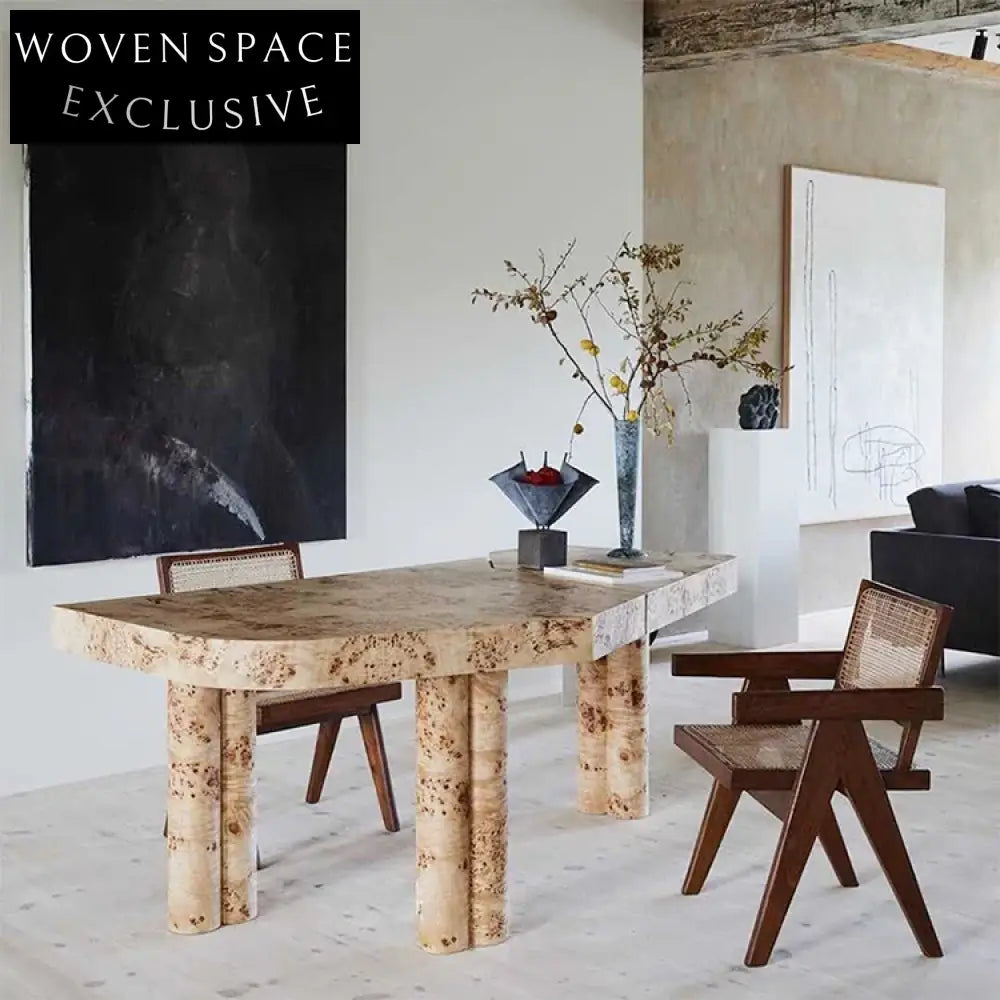 Modern Nordic Luxury Solid Wood Dining Table for Villa Patio Leisure