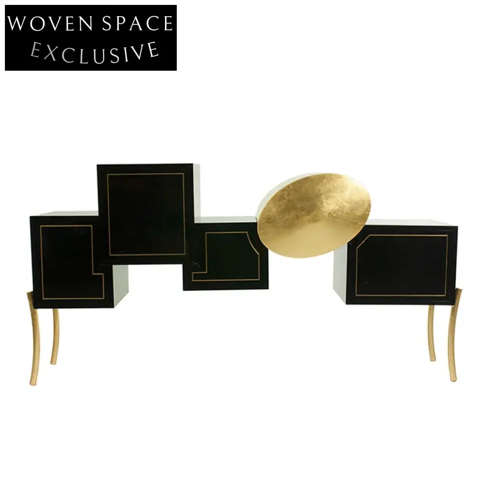 Modern Nordic Luxury Storage Cabinet with Stainless Steel Base for Living Room