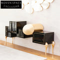 Modern Nordic Luxury Storage Cabinet with Stainless Steel Base for Living Room