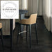 Modern Nordic Luxury Wooden Leather Counter Height Kitchen Bar Stool