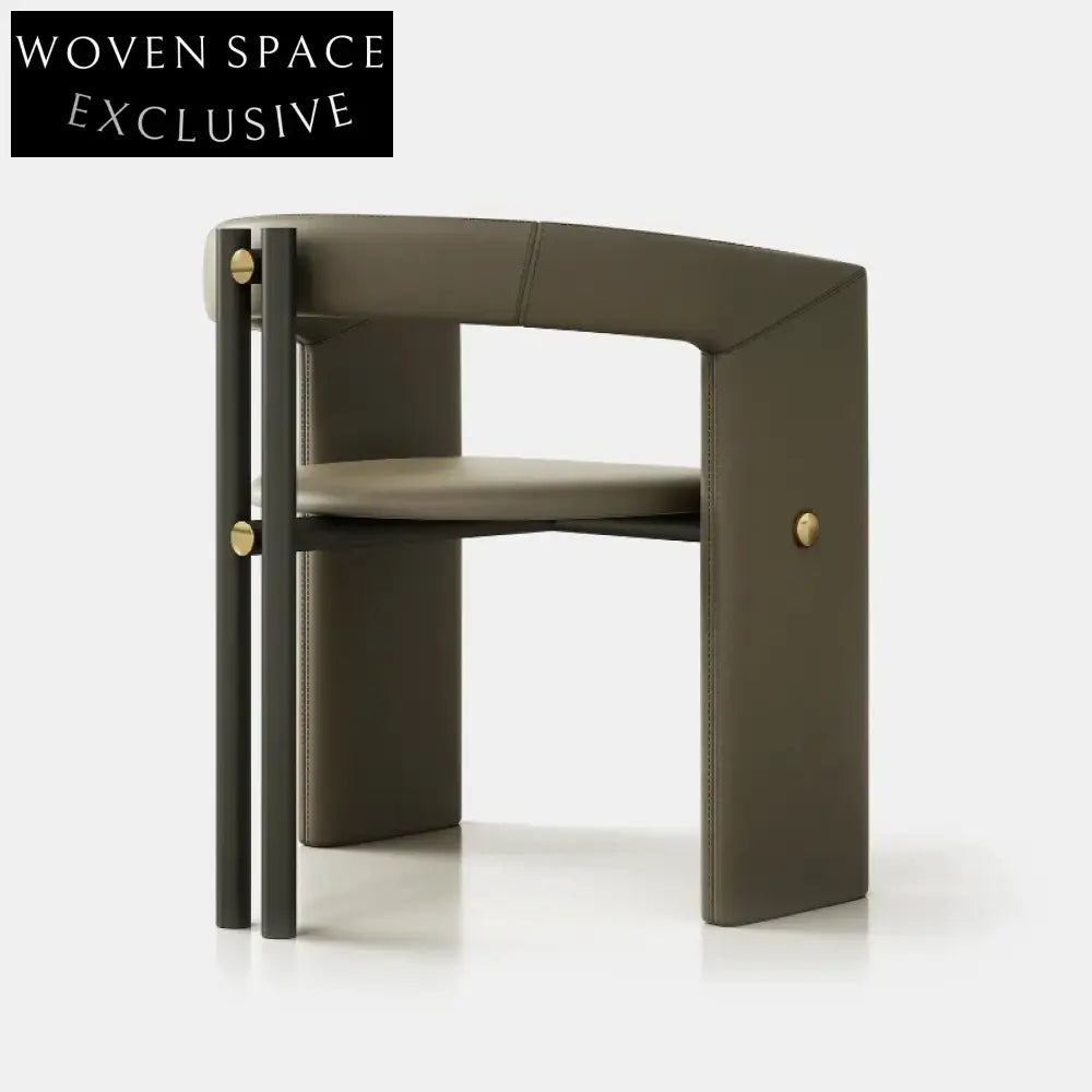 Modern Nordic Metal Dining Chair with Curved Backrest, Versatile Leisure Chair