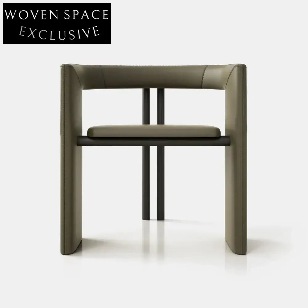 Modern Nordic Metal Dining Chair with Curved Backrest, Versatile Leisure Chair