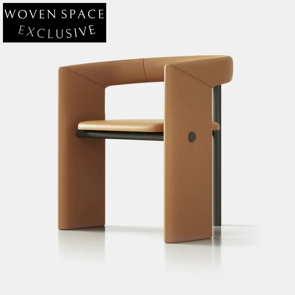 Modern Nordic Metal Dining Chair with Curved Backrest, Versatile Leisure Chair