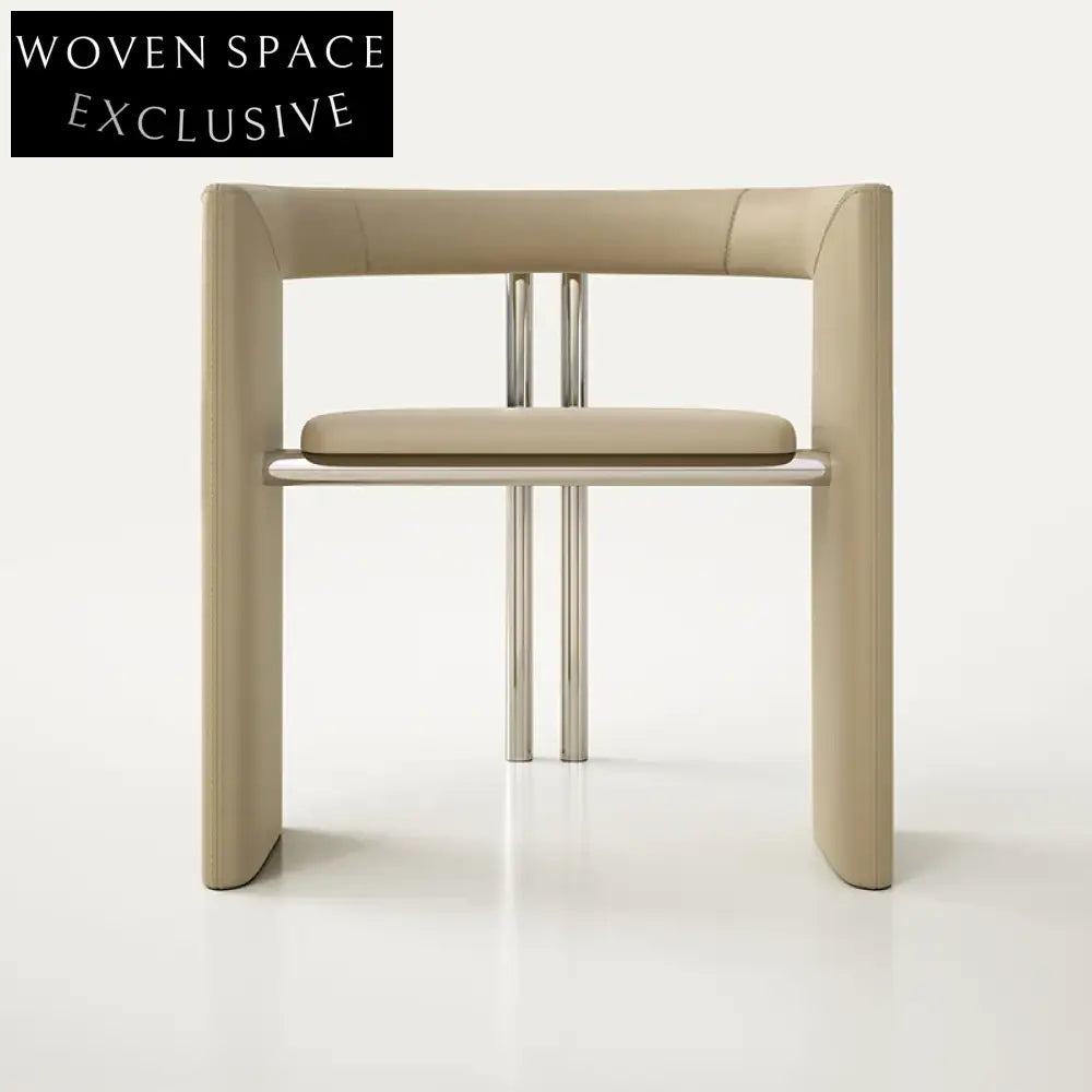 Modern Nordic Metal Dining Chair with Curved Backrest, Versatile Leisure Chair