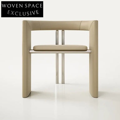 Modern Nordic Metal Dining Chair with Curved Backrest, Versatile Leisure Chair