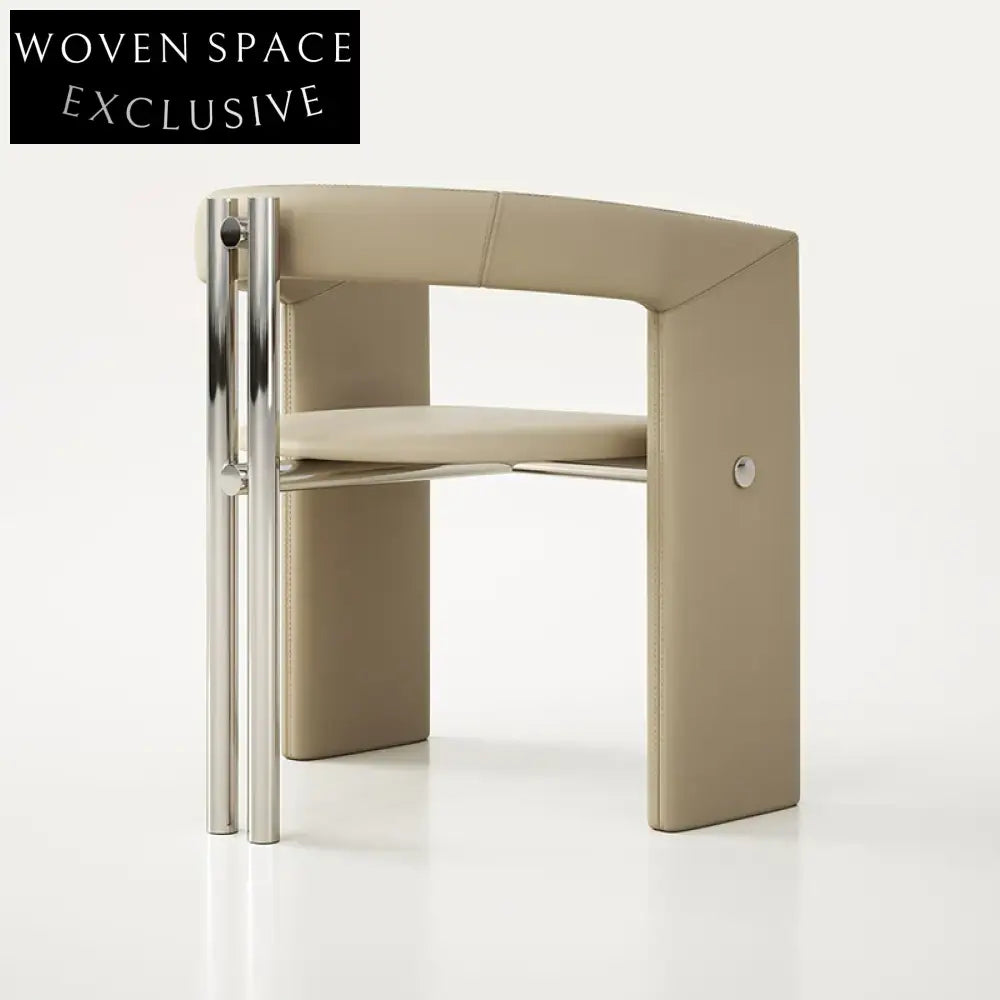 Modern Nordic Metal Dining Chair with Curved Backrest, Versatile Leisure Chair