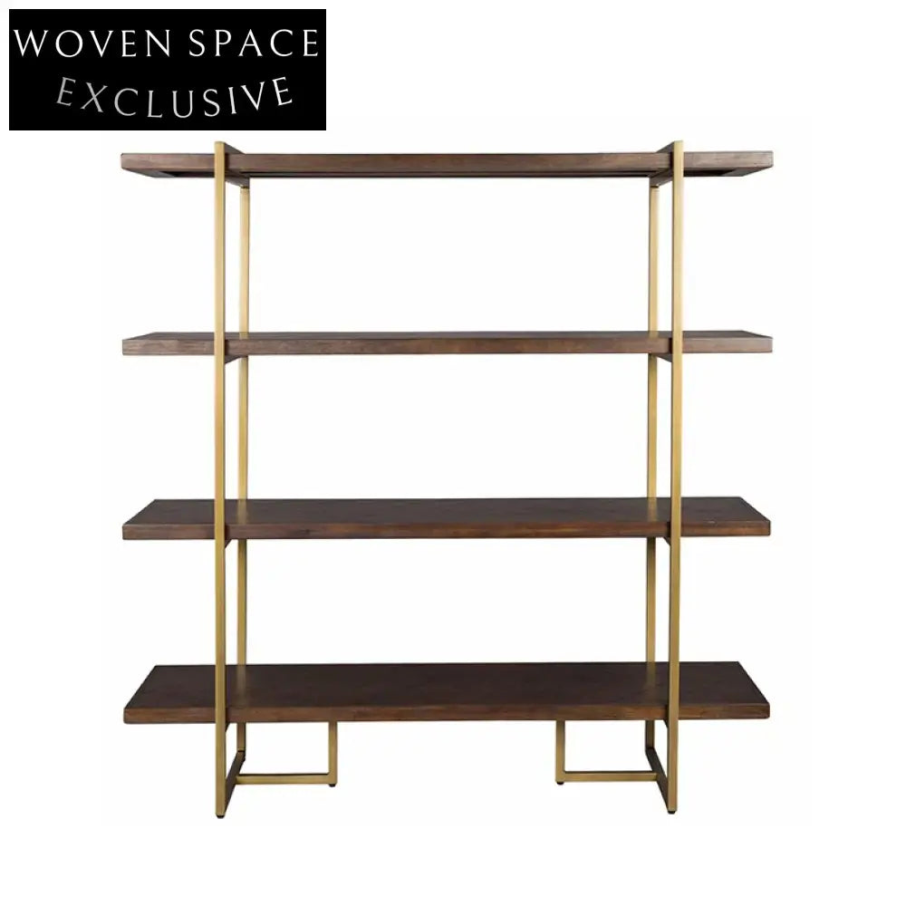 Modern Nordic Metal Frame Floor Bookcase Standing Storage Cabinet for Home Decor