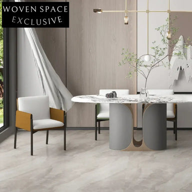 Modern Nordic Minimalist Dining Chair with Leather Cushion and Steel Frame