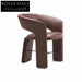 Modern Nordic Minimalist Leather Dining Chair Curved Back Design Metal Legs