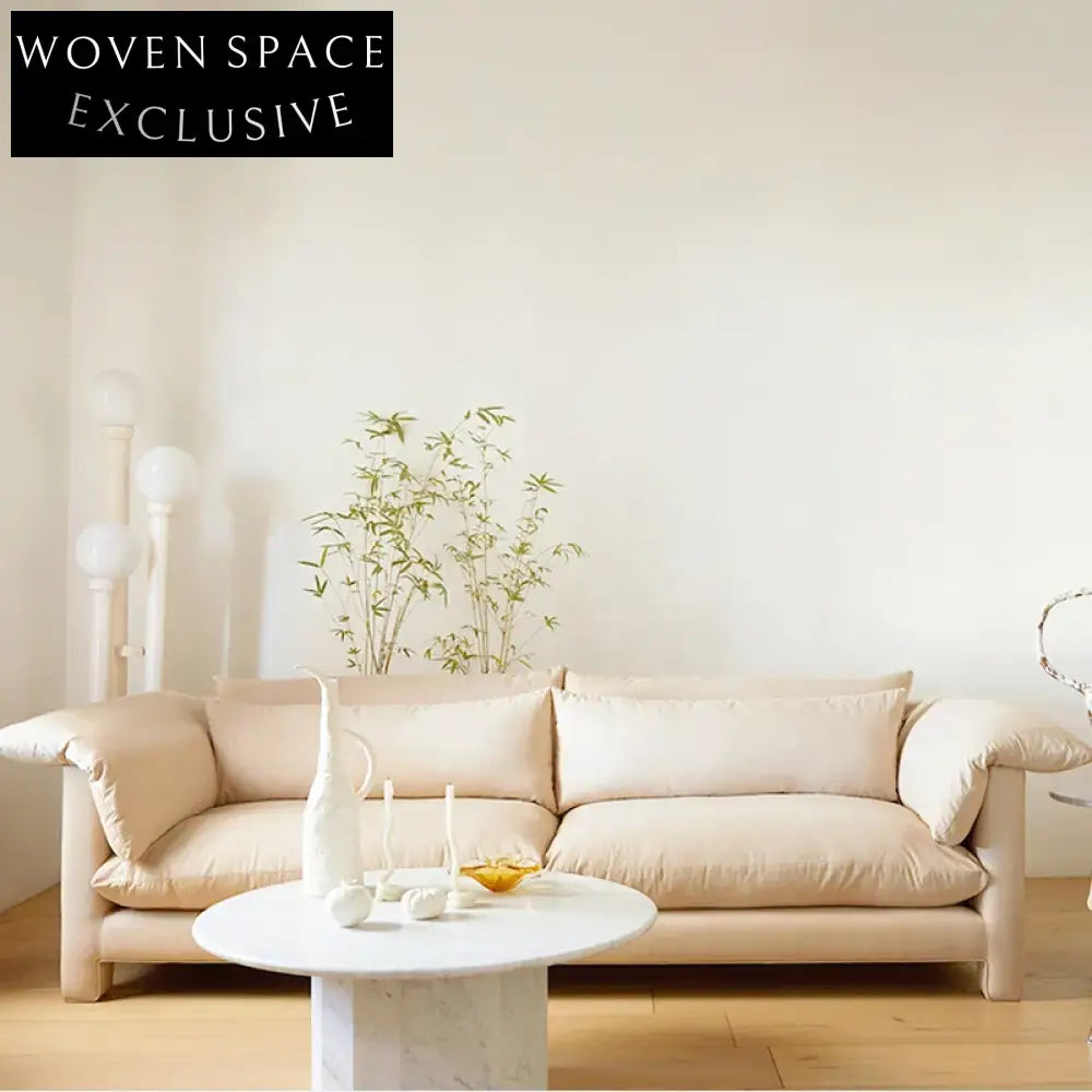 Modern Nordic Minimalist Pine Wood Frame Fabric Sofa Couch for Hotels & Homes