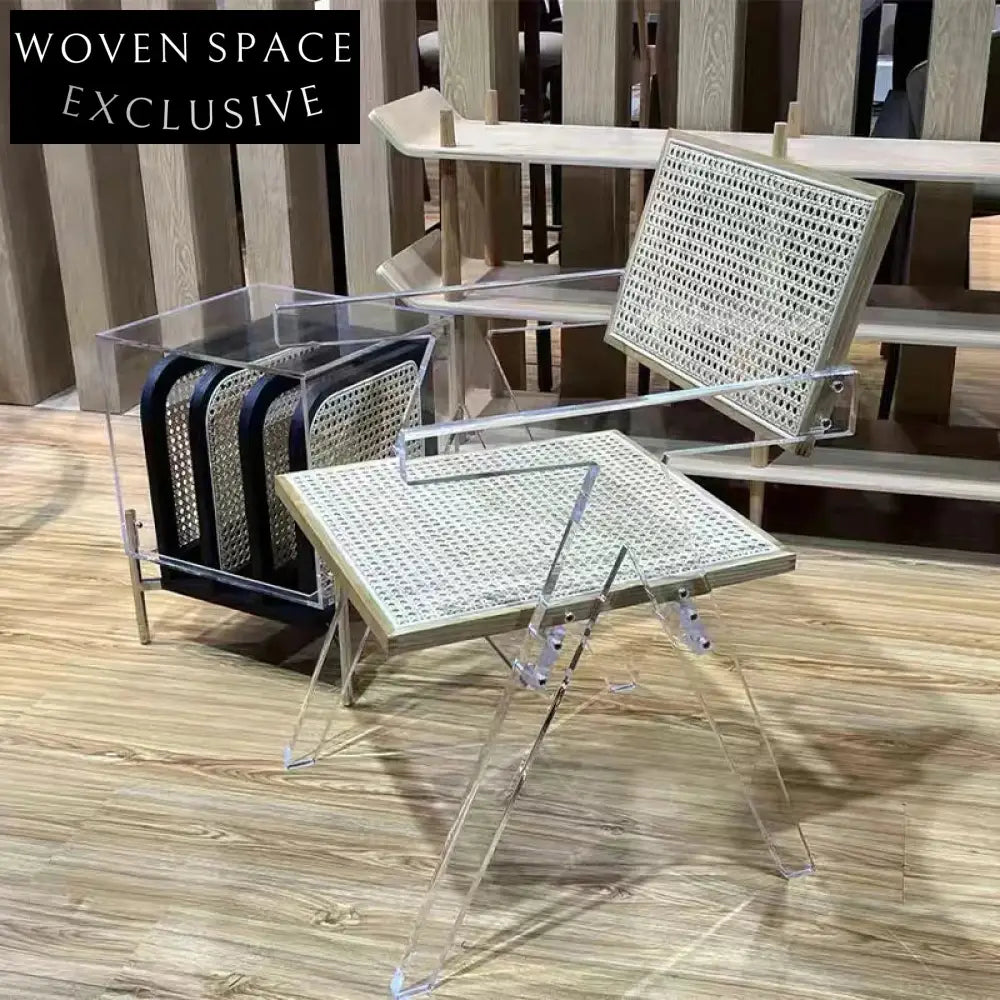 Modern Nordic Minimalist Rattan Outdoor Armrest Dining Chair