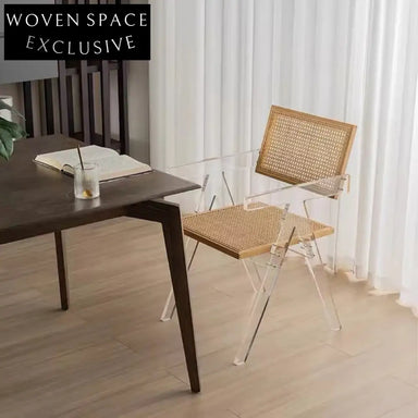 Modern Nordic Minimalist Rattan Outdoor Armrest Dining Chair