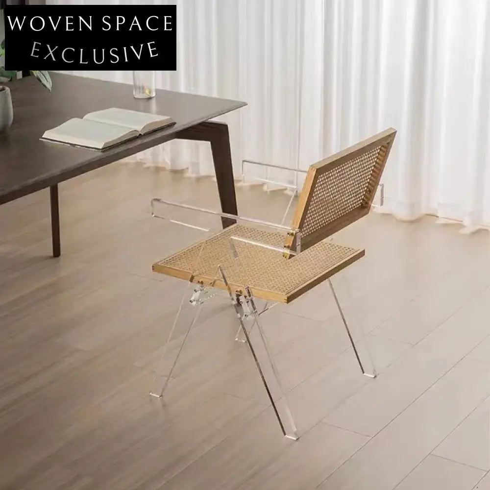 Modern Nordic Minimalist Rattan Outdoor Armrest Dining Chair