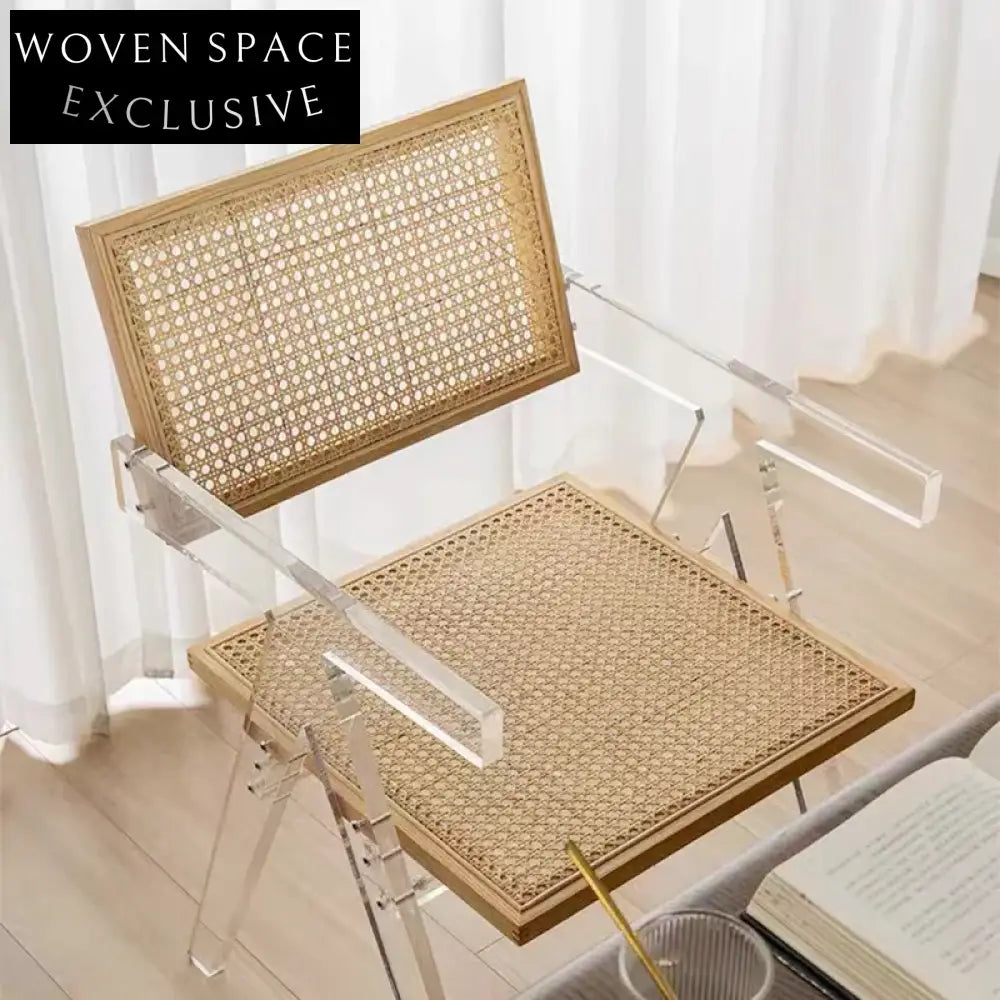 Modern Nordic Minimalist Rattan Outdoor Armrest Dining Chair