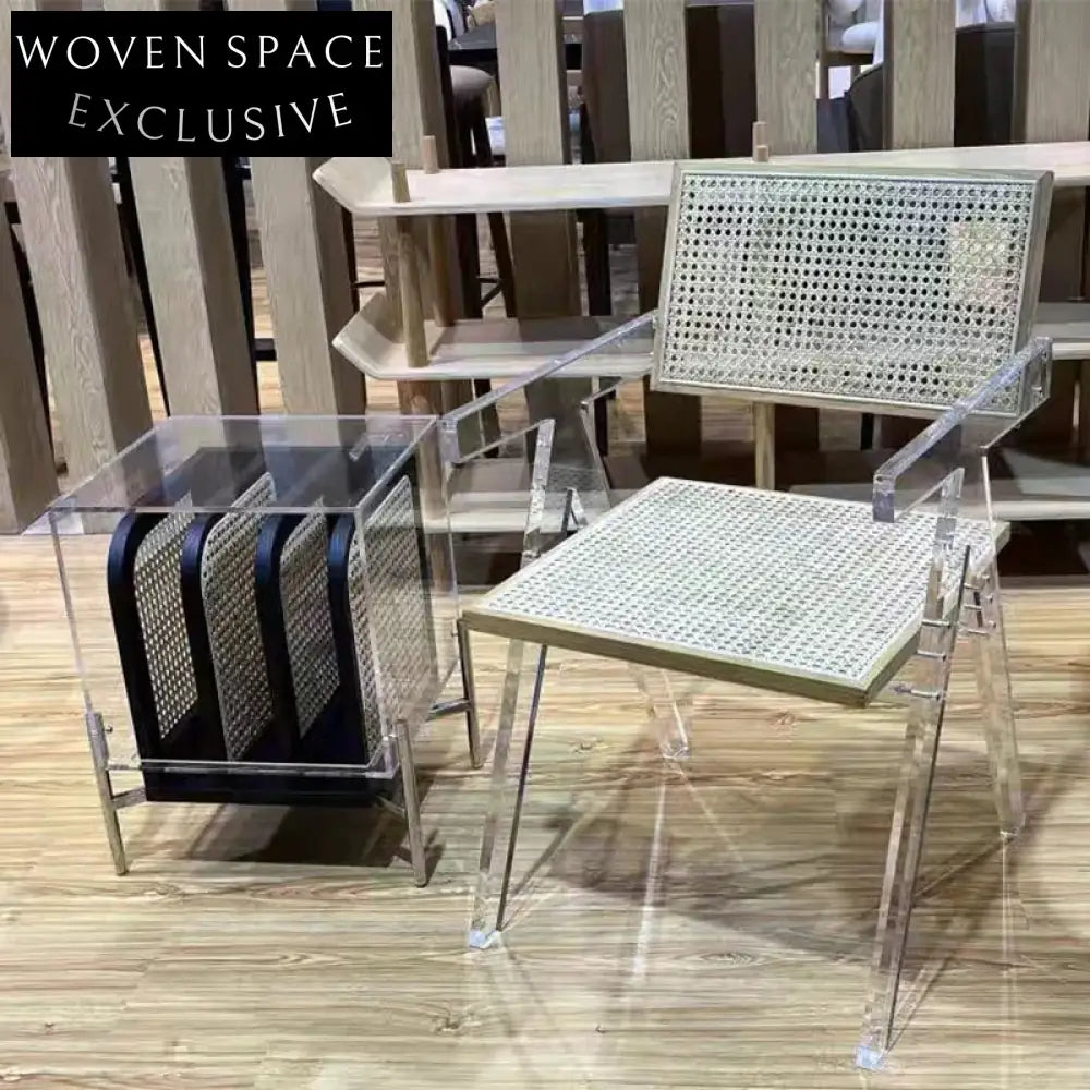 Modern Nordic Minimalist Rattan Outdoor Armrest Dining Chair