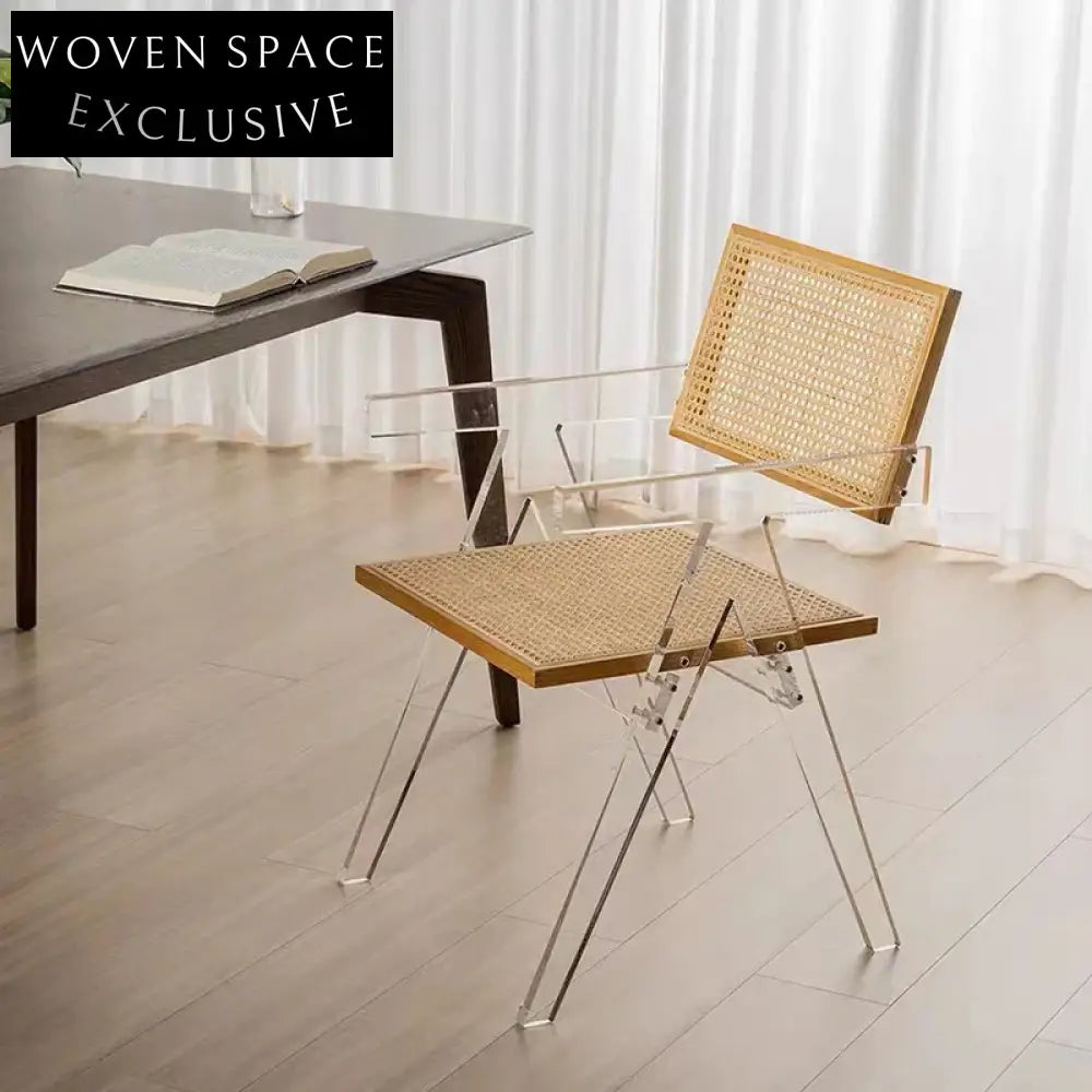 Modern Nordic Minimalist Rattan Outdoor Armrest Dining Chair
