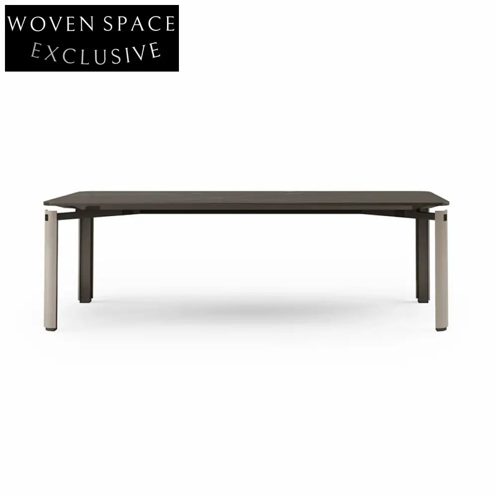 Modern Nordic Minimalist Rectangular Metal Dining Table for 8-Seater Gatherings