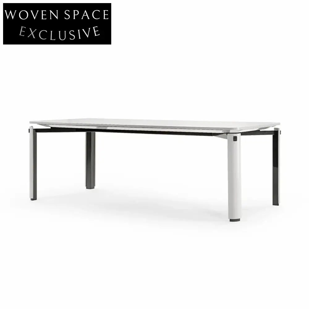 Modern Nordic Minimalist Rectangular Metal Dining Table for 8-Seater Gatherings