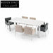Modern Nordic Minimalist Rectangular Metal Dining Table for 8-Seater Gatherings