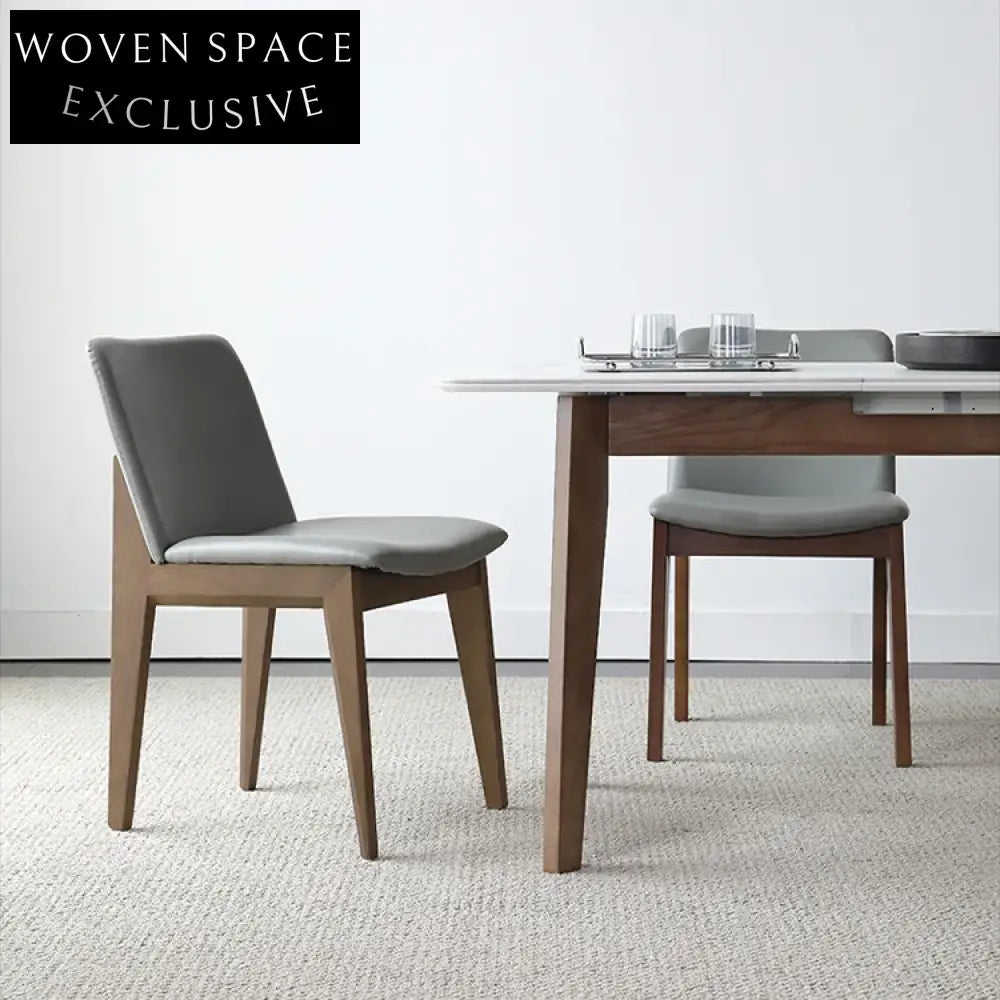 Modern Nordic Minimalist Solid Wood Fabric Dining Chair for Home Restaurant