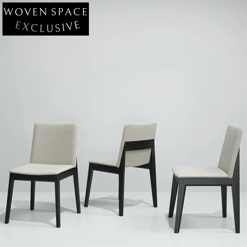 Modern Nordic Minimalist Solid Wood Fabric Dining Chair for Home Restaurant