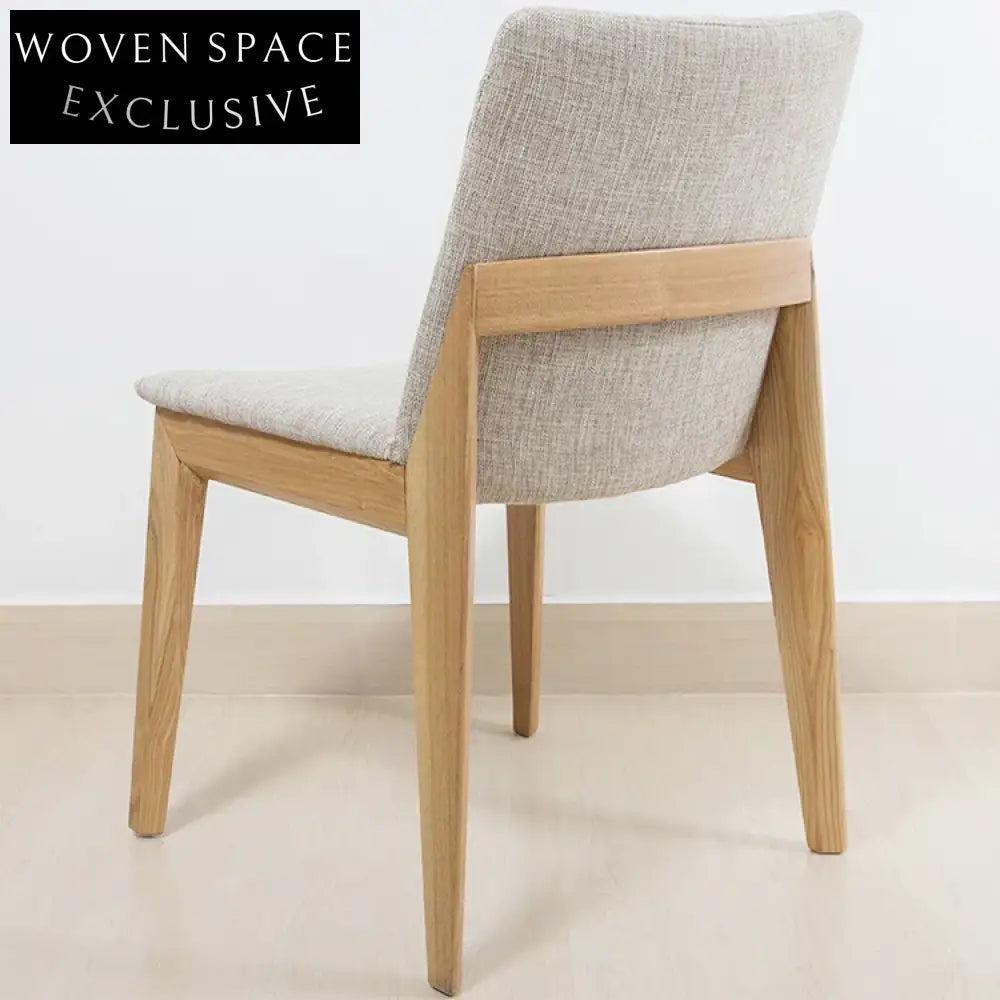 Modern Nordic Minimalist Solid Wood Fabric Dining Chair for Home Restaurant