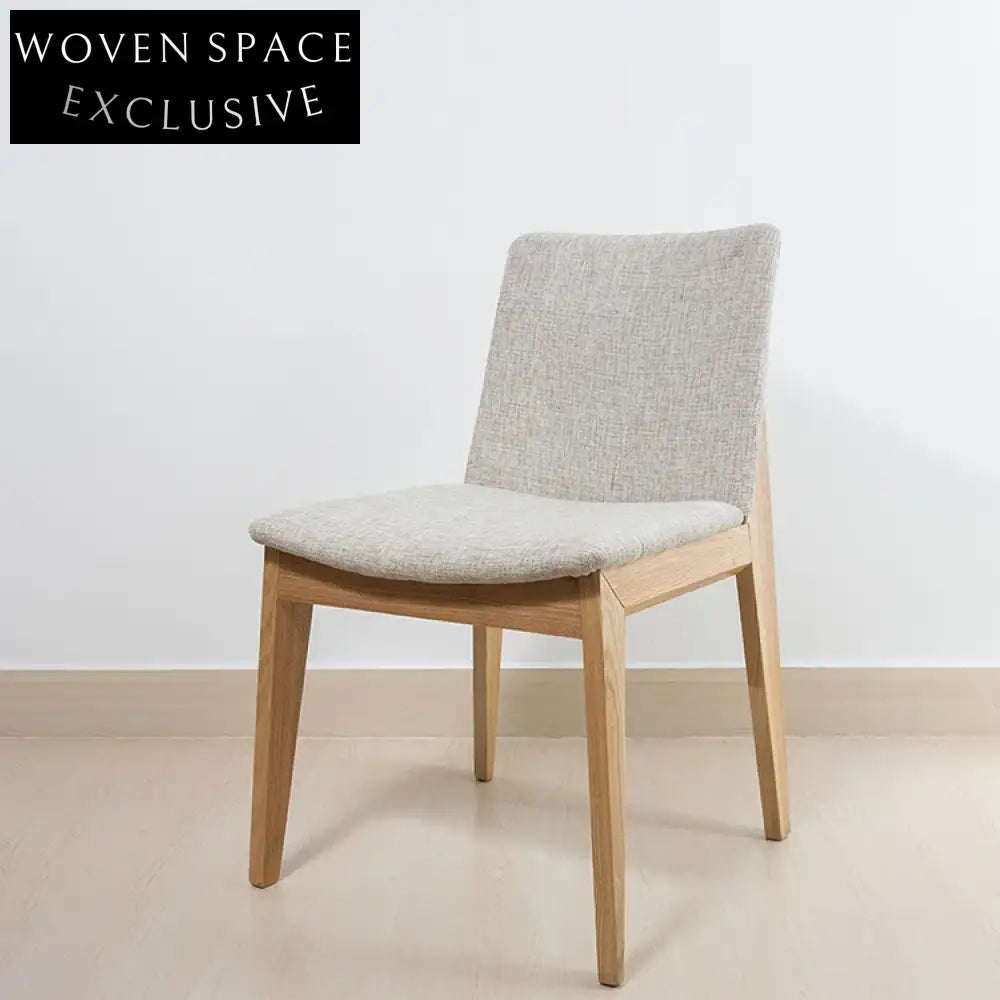 Modern Nordic Minimalist Solid Wood Fabric Dining Chair for Home Restaurant