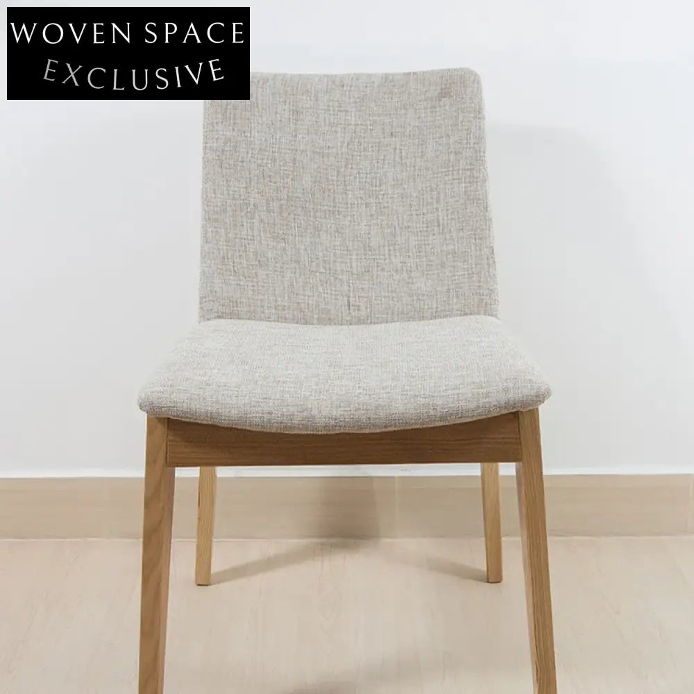 Modern Nordic Minimalist Solid Wood Fabric Dining Chair for Home Restaurant
