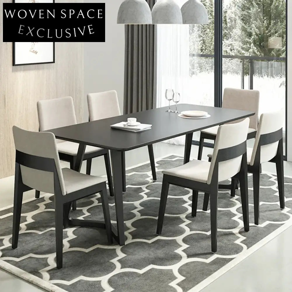 Modern Nordic Minimalist Solid Wood Fabric Dining Chair for Home Restaurant