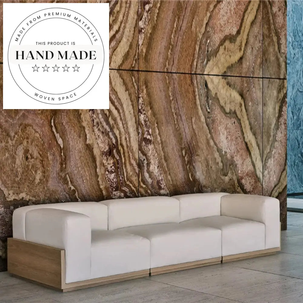 Modern Nordic Modular Genuine Leather Living Room Sectional Sofa Set