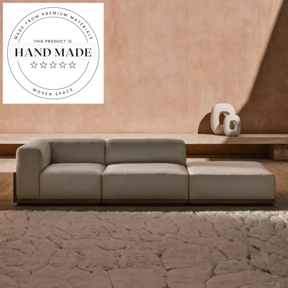 Modern Nordic Modular Genuine Leather Living Room Sectional Sofa Set