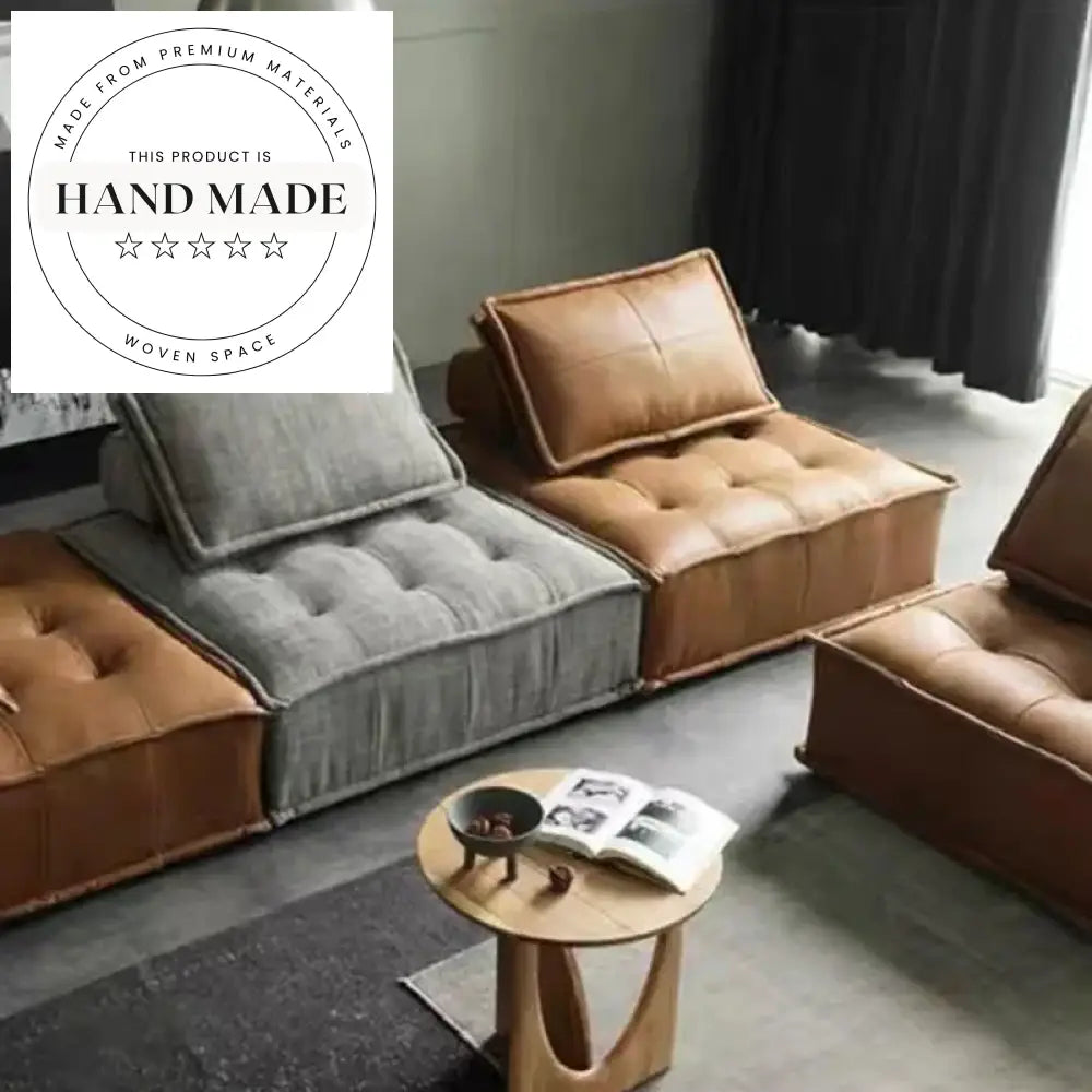 Modern Nordic Modular Leather Fabric Recliner Sectional Leisure Sofa Chair
