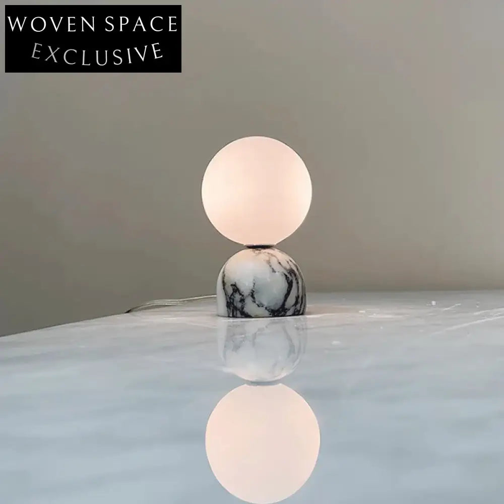 Modern Nordic Natural Marble Ball Bedside Lamp for Bedroom Nightstands