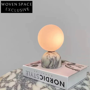 Modern Nordic Natural Marble Ball Bedside Lamp for Bedroom Nightstands