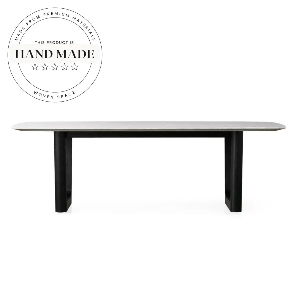 Modern Nordic Natural Marble Top Solid Oak Luxury Dining Table