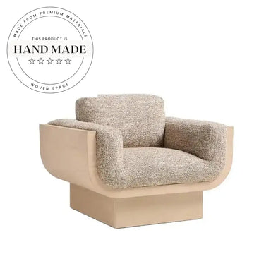 Modern Nordic Natural Oak Accent Lounge Chair for Living Room