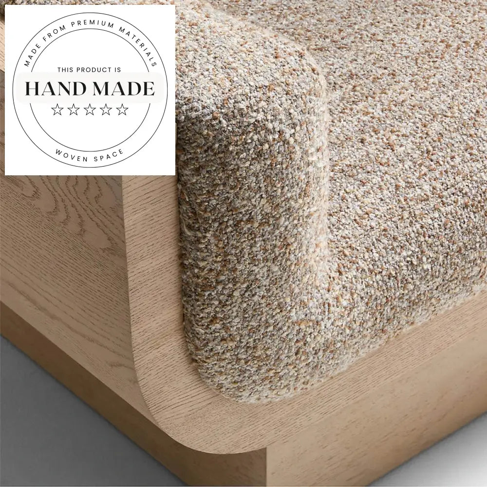 Modern Nordic Natural Oak Accent Lounge Chair for Living Room