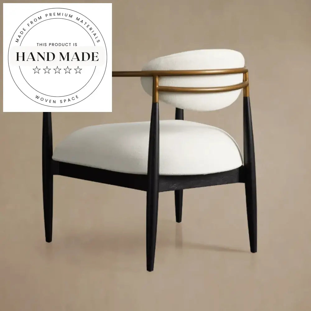Modern Nordic Natural Oak Fabric Accent Lounge Chair for Living Room