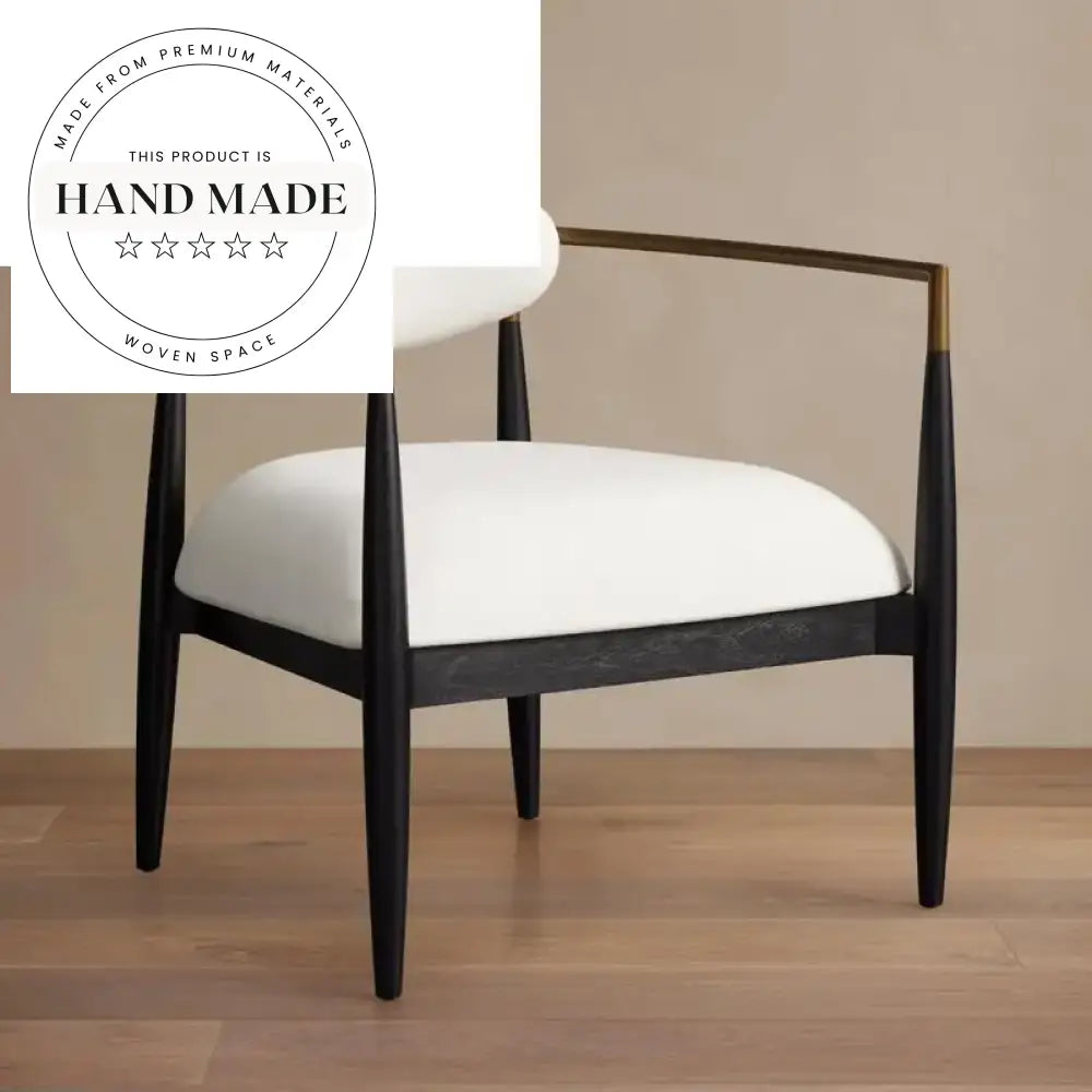 Modern Nordic Natural Oak Fabric Accent Lounge Chair for Living Room